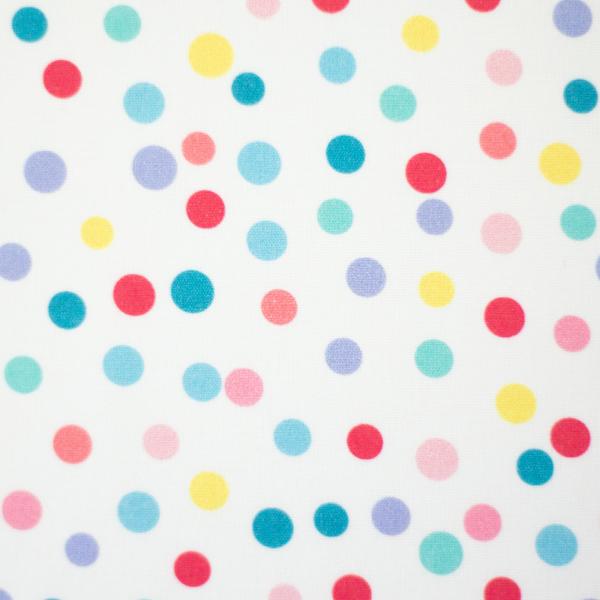 Baumwolldruck kleine Bunte Punkte auf Weiß Soto by Swafing